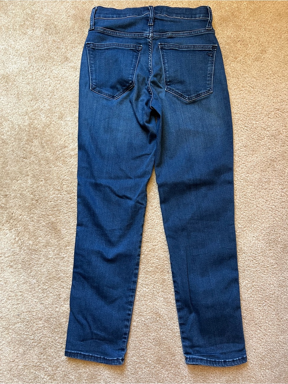 Madewell Mid-Rise Stovepipe Jeans Medium Dark Blue Wash Size 25 Straight Ankle - Picture 2 of 7